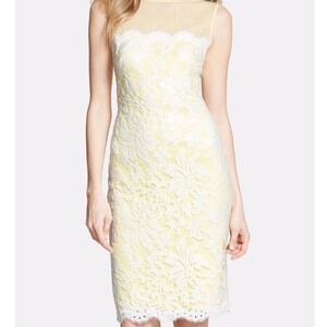 Tadashi Shoji Illusions Yoke Dress Womens 10 Embroidered‎ Beaded Sequin Wedding
